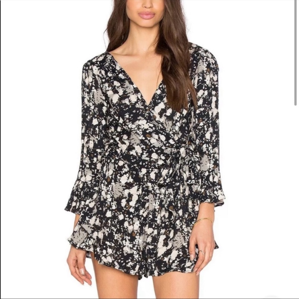 Free People Long Sleeve Floral Romper
